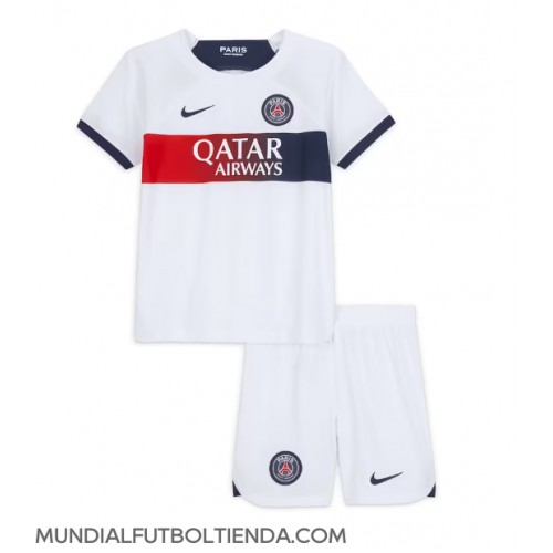 Camiseta Paris Saint-Germain Segunda Equipación Replica 2023-24 para niños mangas cortas (+ Pantalones cortos)